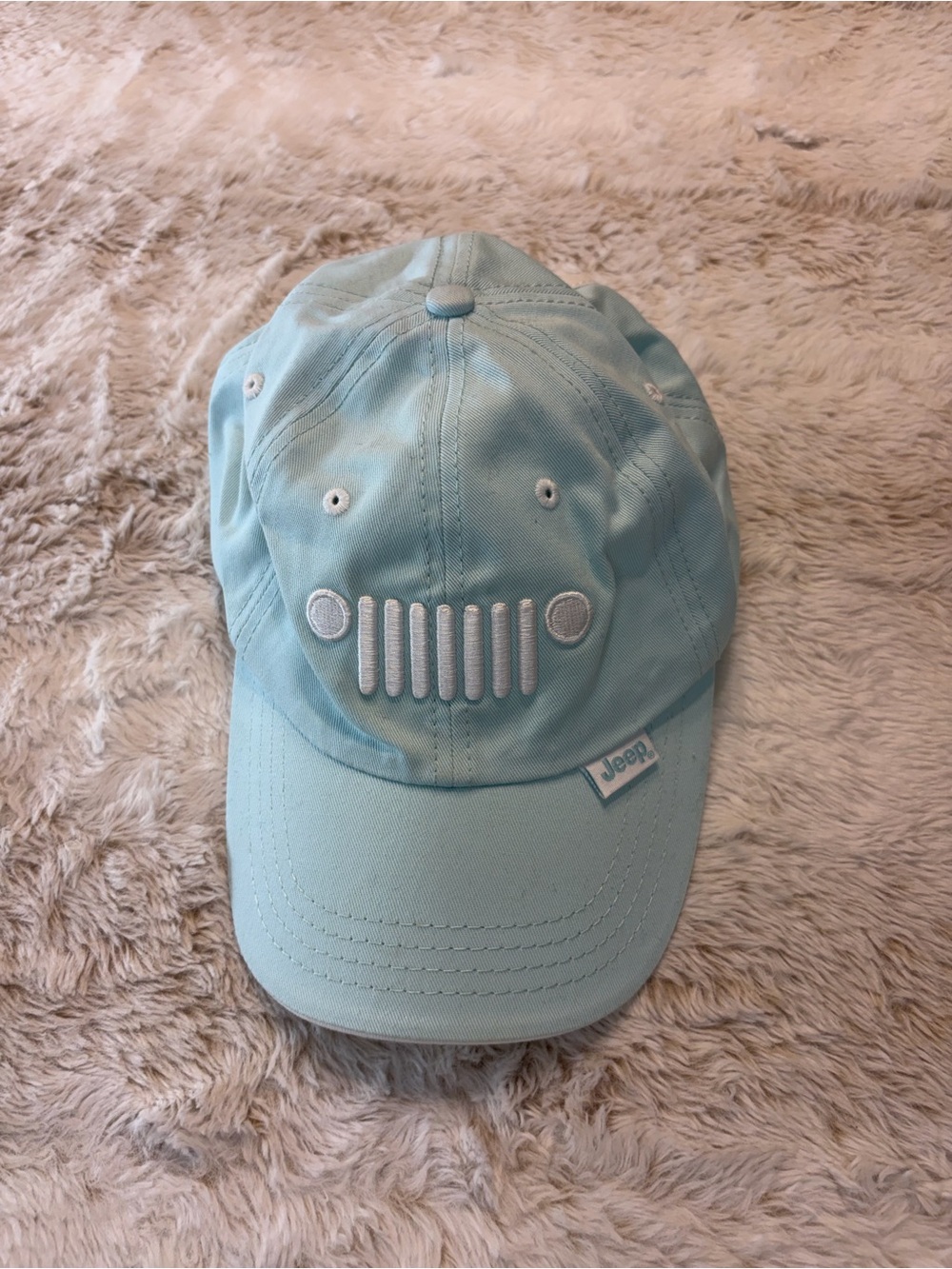 Jeep Light teal Blue Embroidered Grille Cap baseball hat